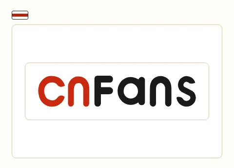 Oficjalny znak słowny CNFans: litery cn w kolorze czerwonym i słowo Fans w kolorze ciemnym.